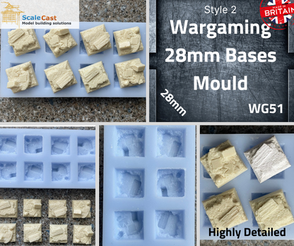 Wargaming 28mm Bases casting mould WG51 - Style 2