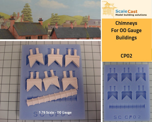 CP02 Chimneys Casting Mould - Model Railway Scenery