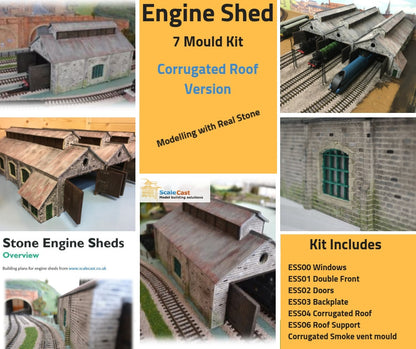 Engine Shed full 7 Mould KIT Corrugated