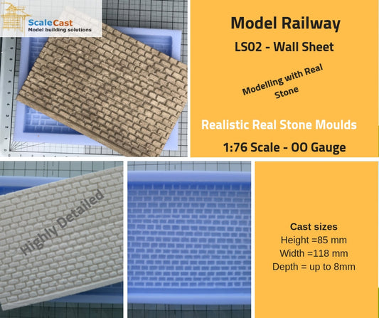 LS02 Lineside Stone Walling Sheet - For Model Railway Scenery