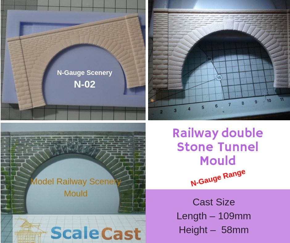 N02 N Gauge Double Stone Tunnel - For Model Railway Scenery