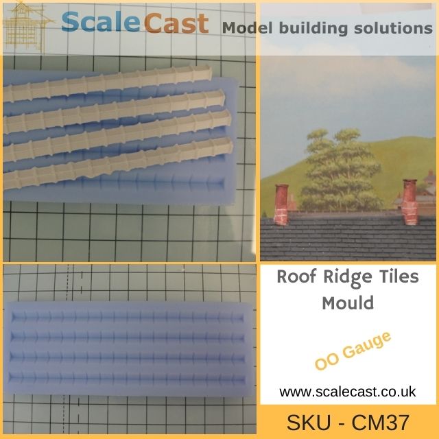 CM37 Roof Ridge Tile Strips Mould - Model Railway Scenery