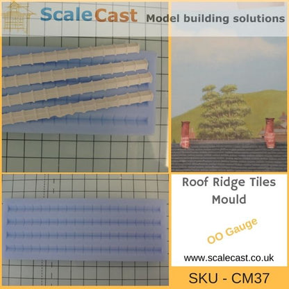 CM37 Roof Ridge Tile Strips Mould - Model Railway Scenery