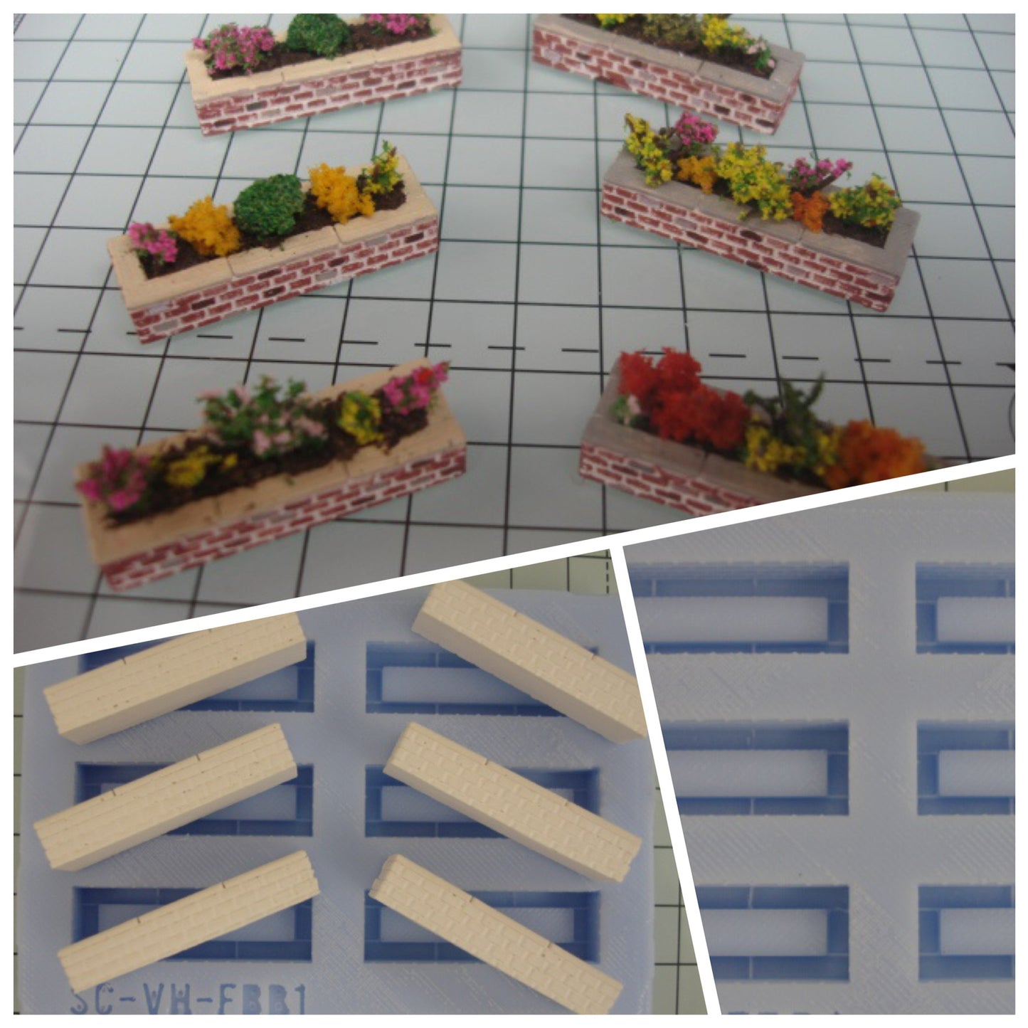 DT27 Brick Troughs Detailing Mould - For model railway scenery