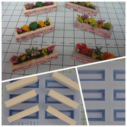 DT27 Brick Troughs Detailing Mould - For model railway scenery