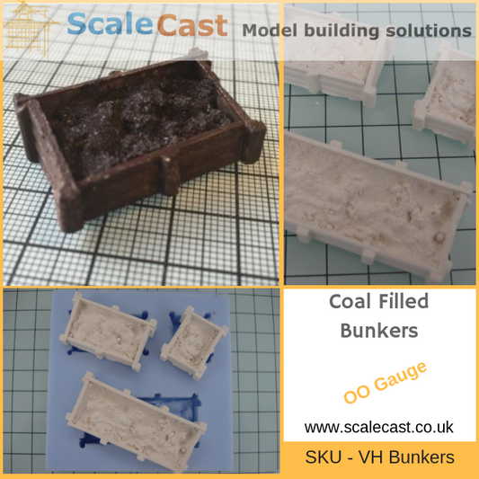 Filled Bunkers Mould for model railways detailing - VH-Bunkers