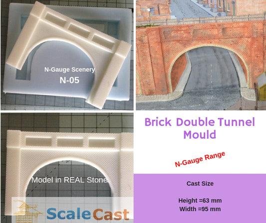 N05 N Gauge Brick Double Tunnel