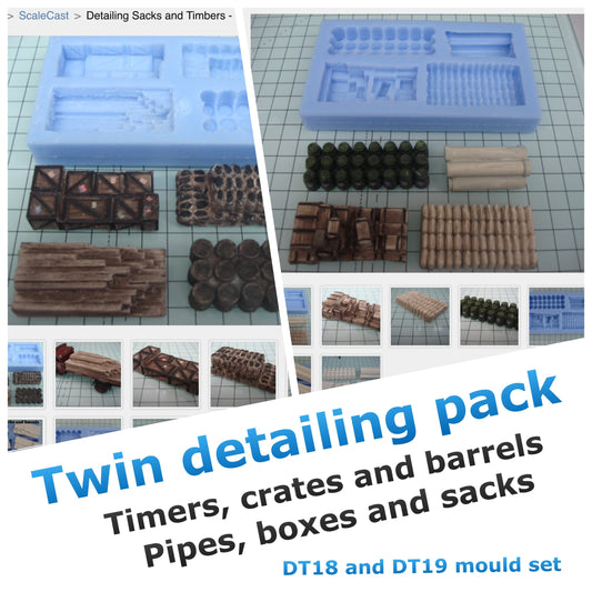 Twin Mould Detailing Kit - Timbers, Sacks, Crates and More DT18/19