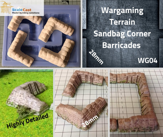 WG04 Wargame Sandbag Barricade Corners