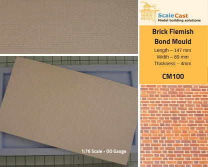 CM100 Flemish Bonded Brick - Model Railway Scenery mould