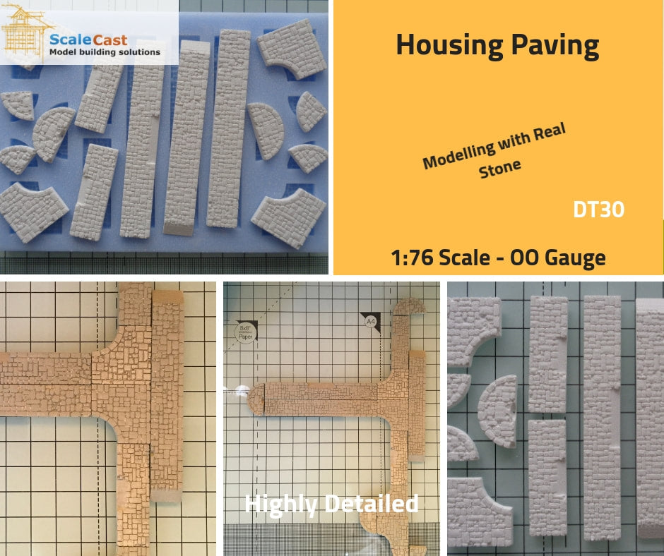 DT30 Housing Paving Mould - For model railway scenery