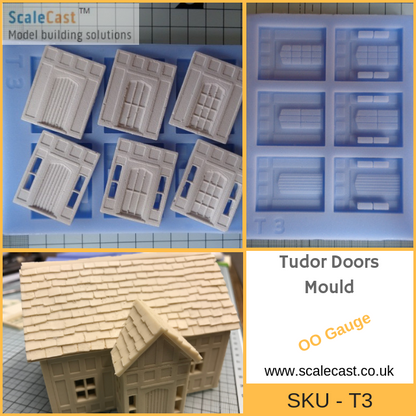 T03 - Tudor Building Mould - Doors - Model Railway Scenery