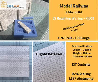 LS Lineside Retaining walling - 2 Mould - Kit05