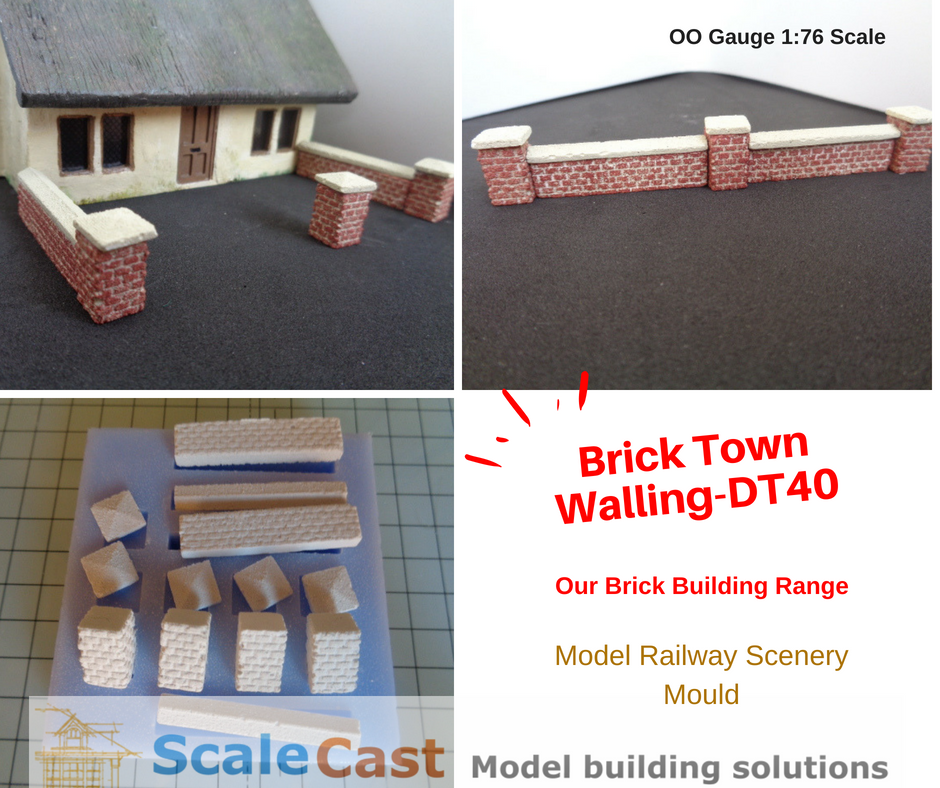 DT40 Brick Town Walling - Model Railway Scenery Mould