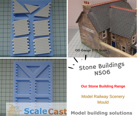 Stone Buildings NS06 Mould - Model Railway Scenery OO Gauge