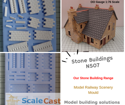 Stone Buildings NS07 Mould - Model Railway Scenery OO Gauge