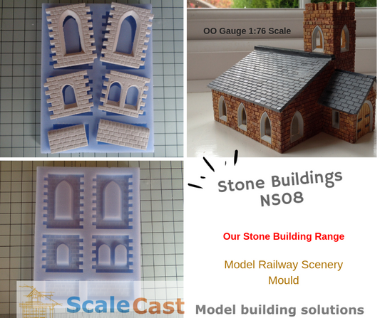 Stone Buildings NS08 Mould - Model Railway Scenery OO Gauge