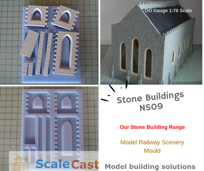 Stone Buildings NS09 Mould - Model Railway Scenery OO Gauge