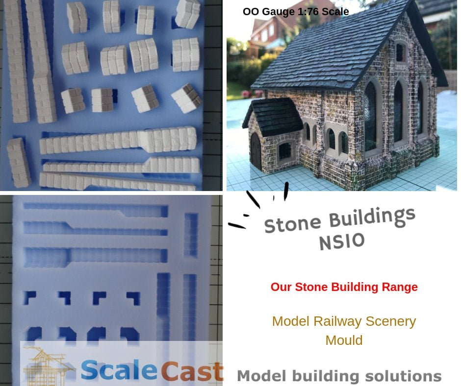 Stone Buildings NS10 Mould - Model Railway Scenery OO Gauge