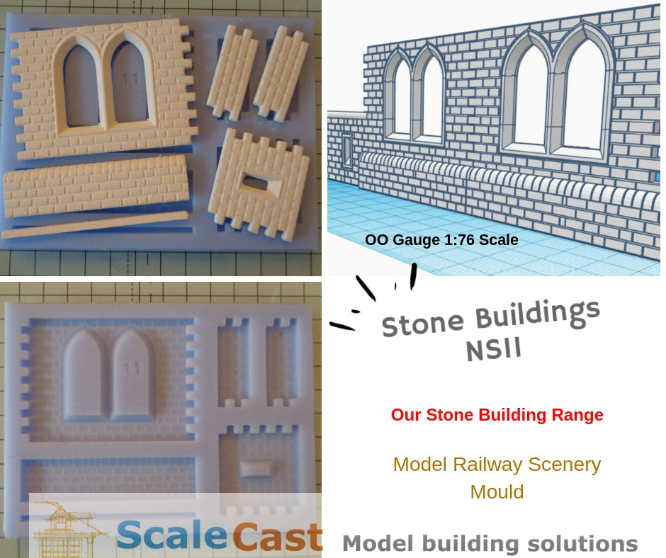 Stone Buildings NS11 Mould - Model Railway Scenery OO Gauge