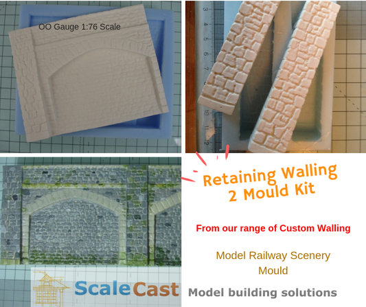 Retaining Walling 2 mould set - Model Railway - RW02