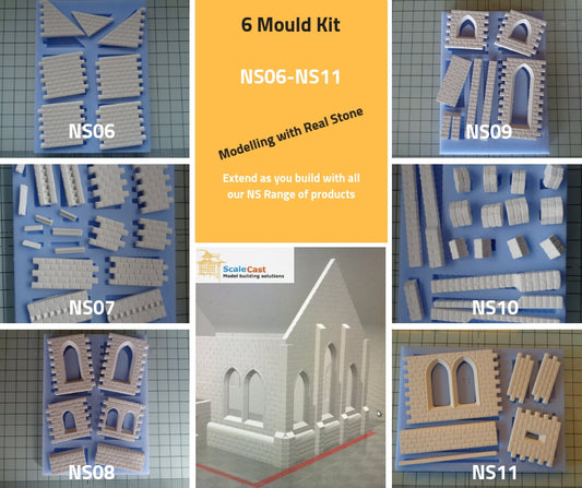 Stone Building 6 Mould Set - NS06-NS11 - KIT03