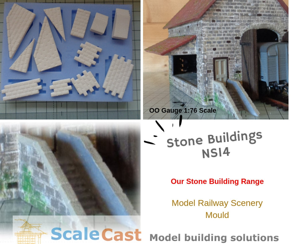 Stone Buildings NS14 Mould - Model Railway Scenery OO Gauge