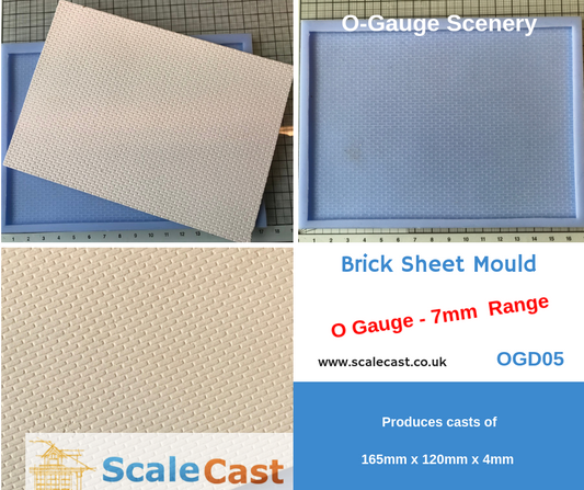 O Gauge Brick Sheet Mould - OGD05 - For model railway scenery