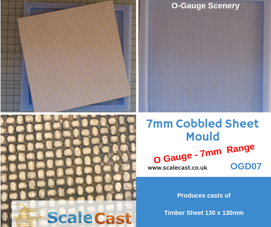 OGD07 Cobbled Stones Sheet Mould for model railway scenery