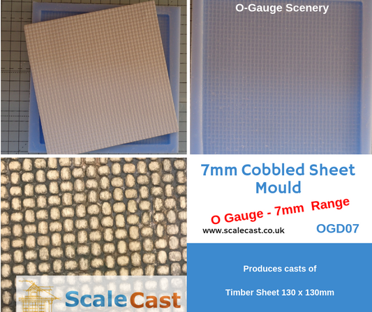 OGD07 Cobbled Stones Sheet Mould for model railway scenery