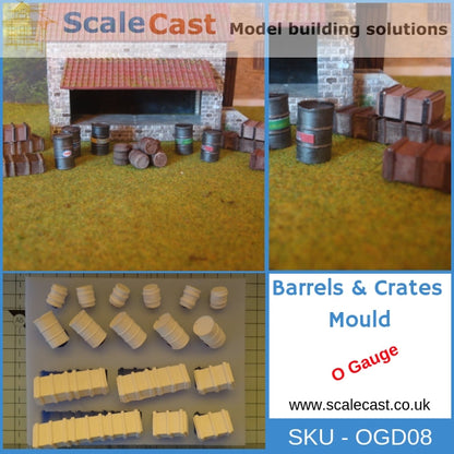 OGD08 Boxes and Barrels Mould for Model railway Scenery