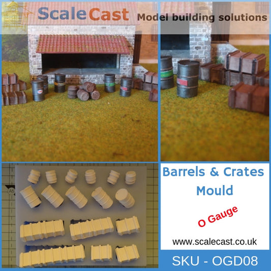 OGD08 Boxes and Barrels Mould for Model railway Scenery