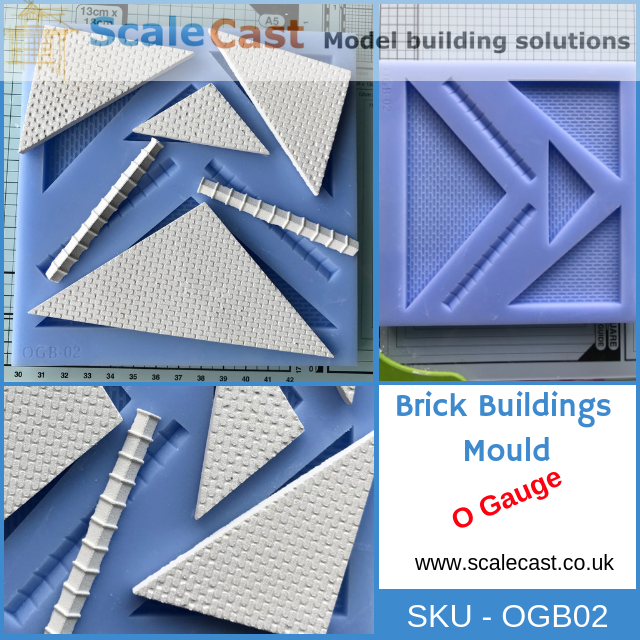 OGB02 Brick Building Apex Sections - O Gauge - For Model Railway Scenery