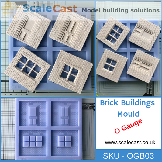 OGB03 Brick Building Doors & Windows - O Gauge - For Model Railway Scenery