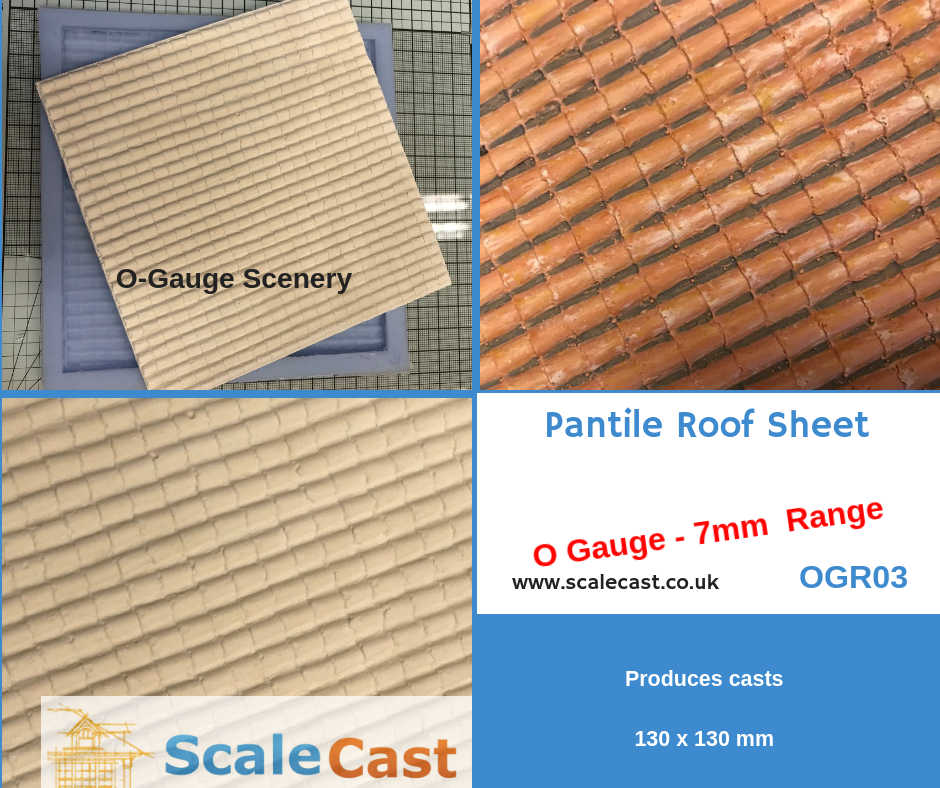 OGR03 O Gauge Pantile Roof Sheet Mould for O Scale Model Railways