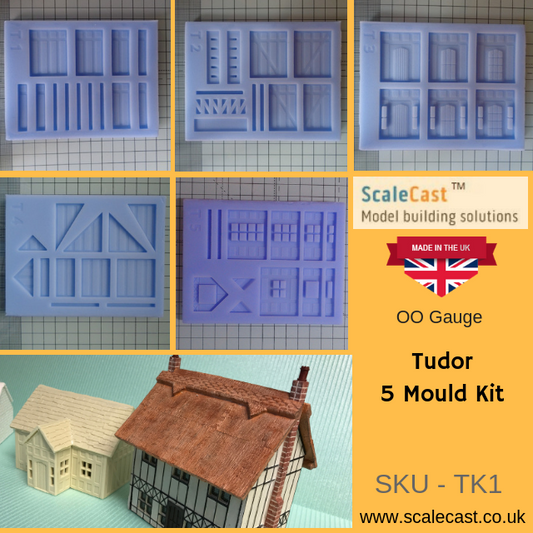 Tudor Building KIT - 5 Mould Set - OO Gauge