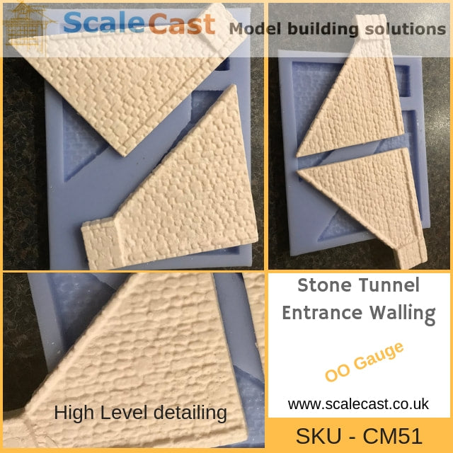 CM51 Stone Tunnel Entrance Walling Mould - Model Railway Scenery