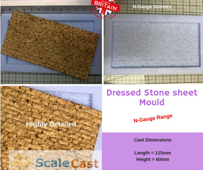 N13 Dressed Stone Walling Sheet - For Model Railway Scenery