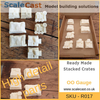 OO Gauge Stacked Crates R017 - Model Railway Scenery