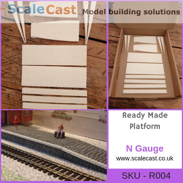 N Gauge READY MADE Platform Parts R004 - Model Railway Scenery