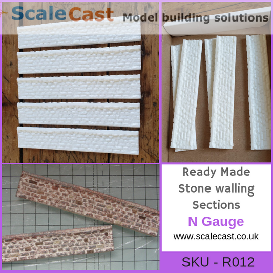 N Gauge READY MADE Walling Strips R012 - Model Railway Scenery