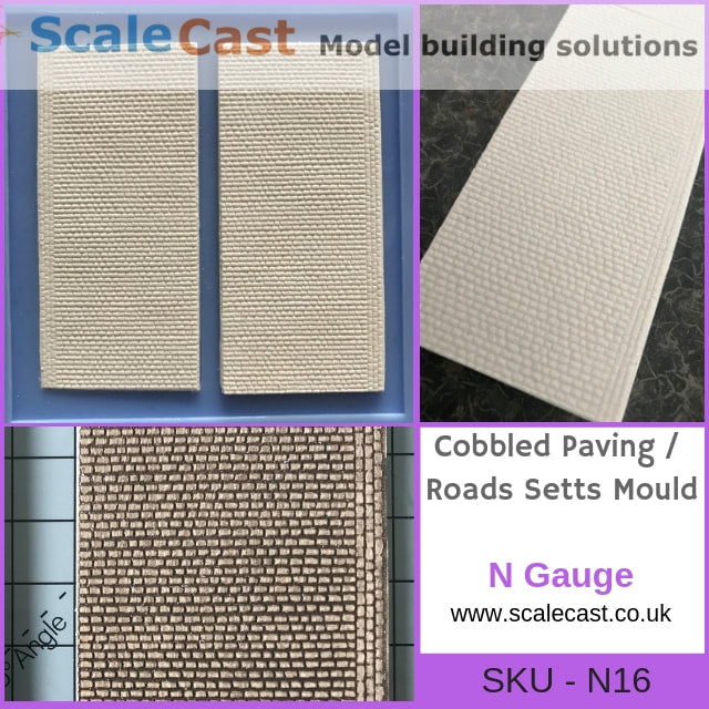 N16 Cobble Setts - n gauge mould for Model Railways