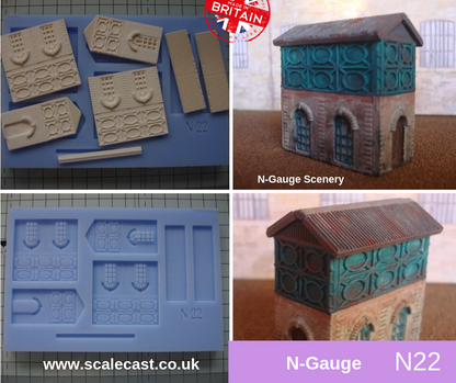 N22 N Gauge Water Tower Mould - For Model Railway Scenery