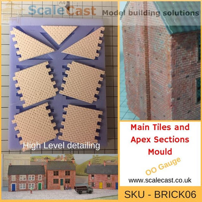 BRICK06 Brick Standard Tiles - Model Railway building mould