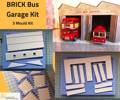 Model Railway BRICK Bus Garage 3 Mould KIT