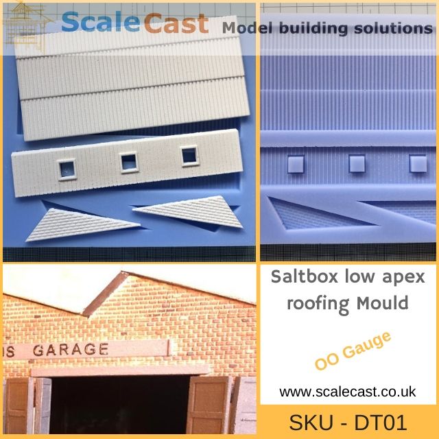 DT01 Saltbox Style Roof Mould - Model Railway Scenery