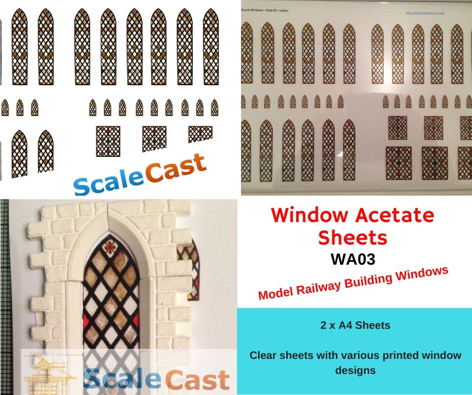 WA03 Stained Glass Church windows - Model Railway Scenery