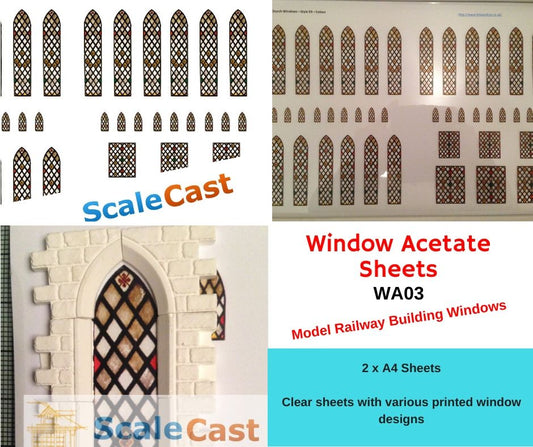 WA03 Stained Glass Church windows - Model Railway Scenery