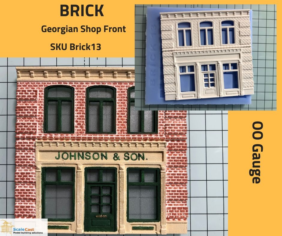 Model Railway Georgian Shop Front Mould - BRICK13