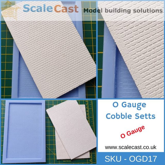 OGD17 Gauge Cobble Setts Mould for O Gauge Model railway Scenery